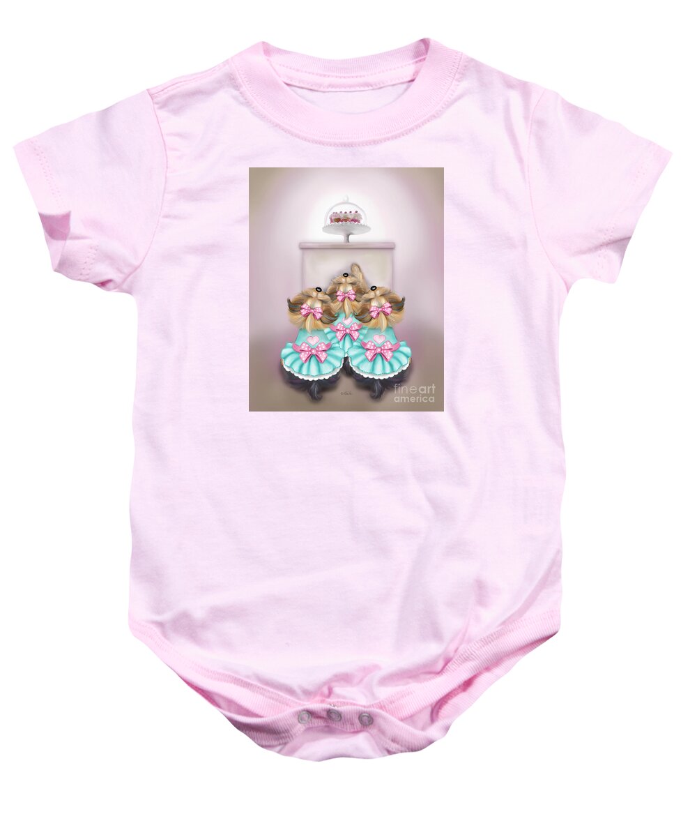 Saint Cupcakes Baby Onesie featuring the painting Saint Cupcakes by Catia Lee