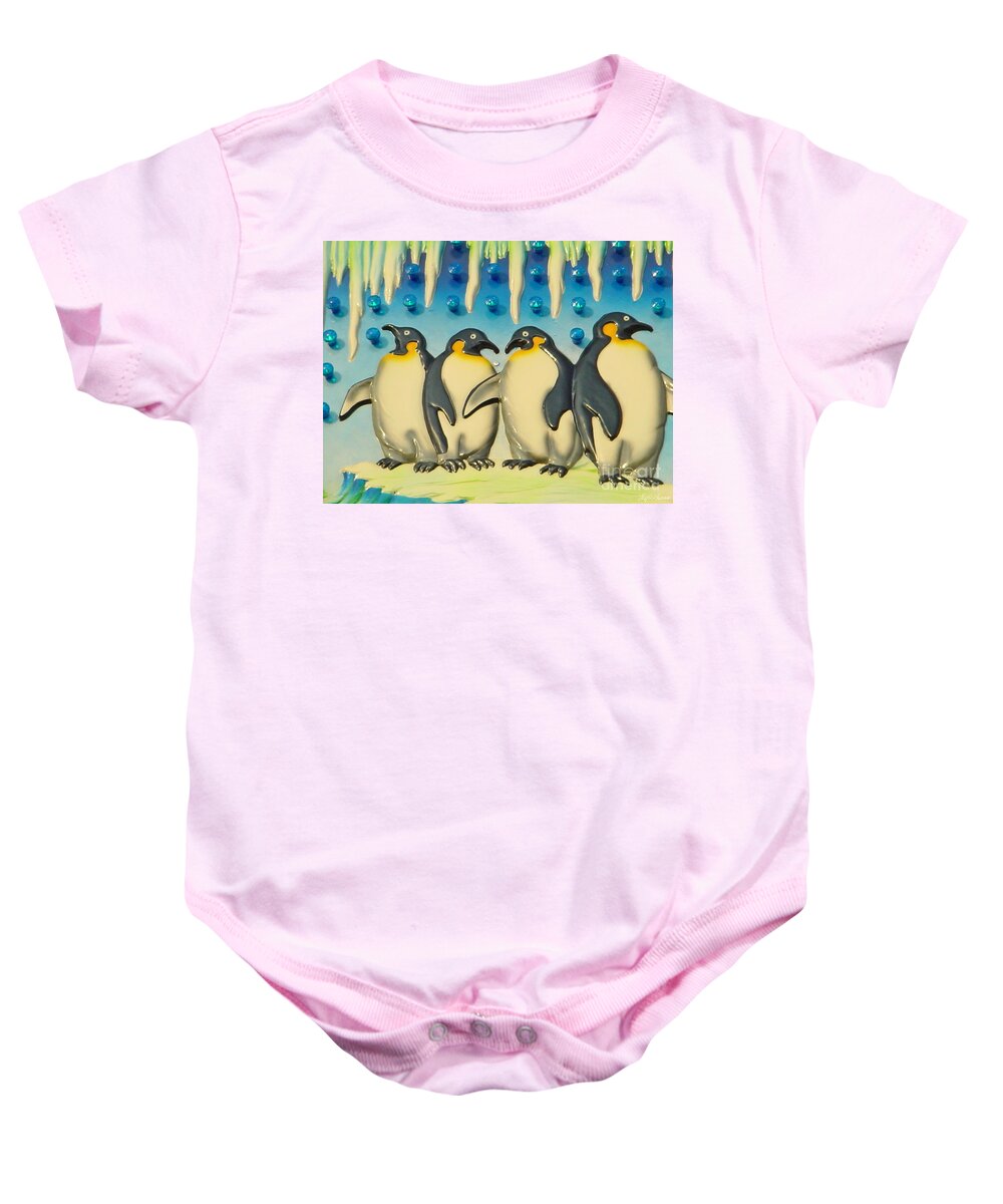 Landscape Baby Onesie featuring the photograph Seaside Funtown Penguins by Lyric Lucas