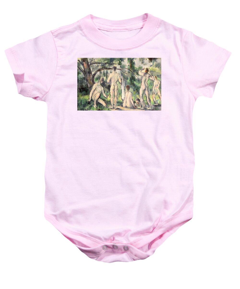 Cezanne Baby Onesie featuring the painting Study of Bathers by Paul Cezanne