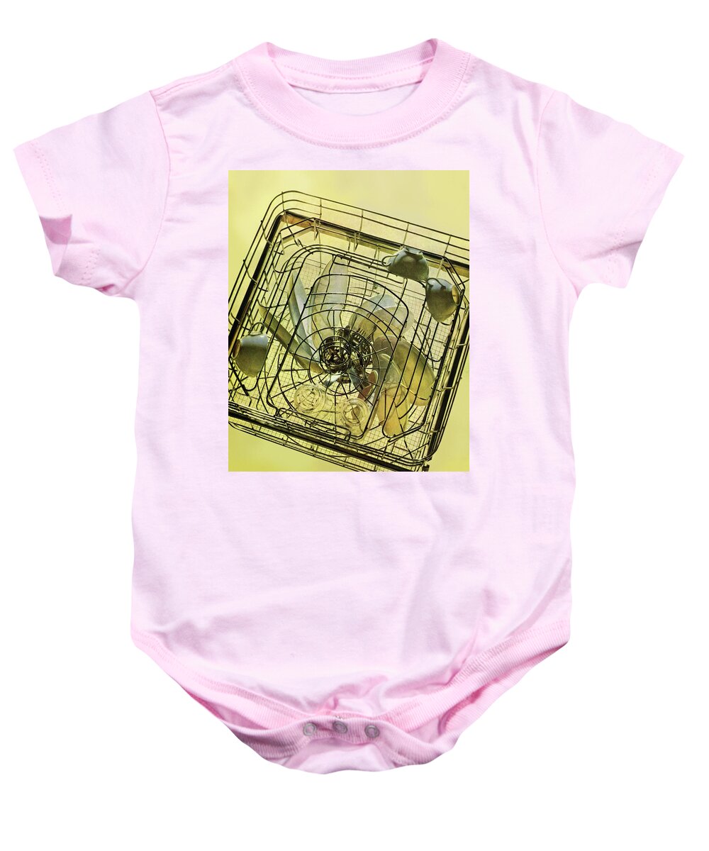 Indoors Baby Onesie featuring the photograph The Inside Of A Hotpoint Dishwasher by Herbert Matter