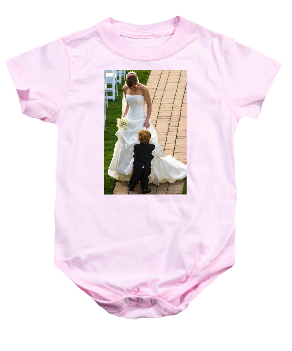 Bride; Ring Bearer Baby Onesie featuring the photograph The Ring Bearer by Georgette Grossman