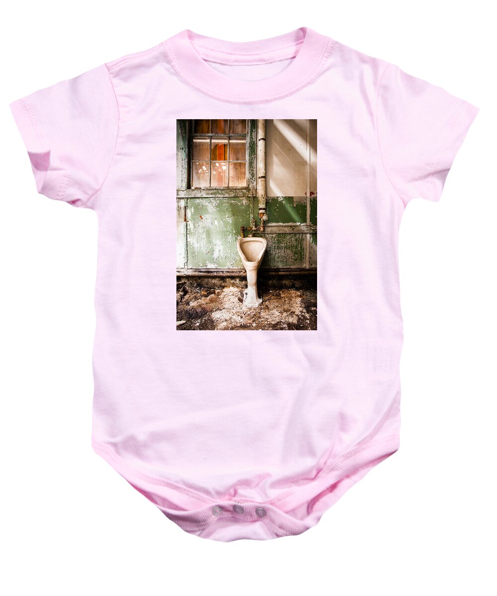 Urinals Baby Onesie featuring the photograph The Urinal by Gary Heller