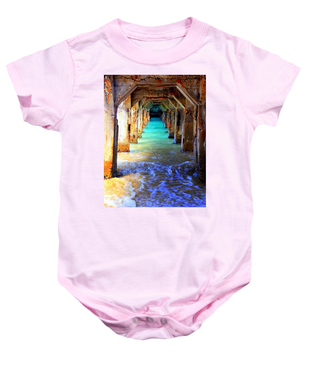 Beach Baby Onesie featuring the photograph Tranquility by Karen Wiles