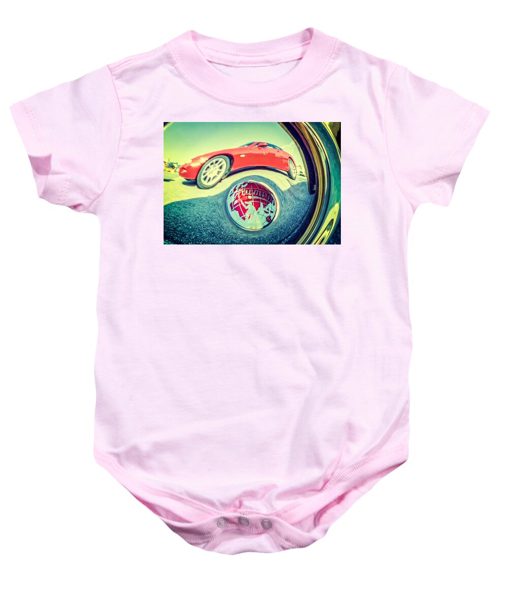 Retro Baby Onesie featuring the photograph Triumph and Jaguar by Spikey Mouse Photography