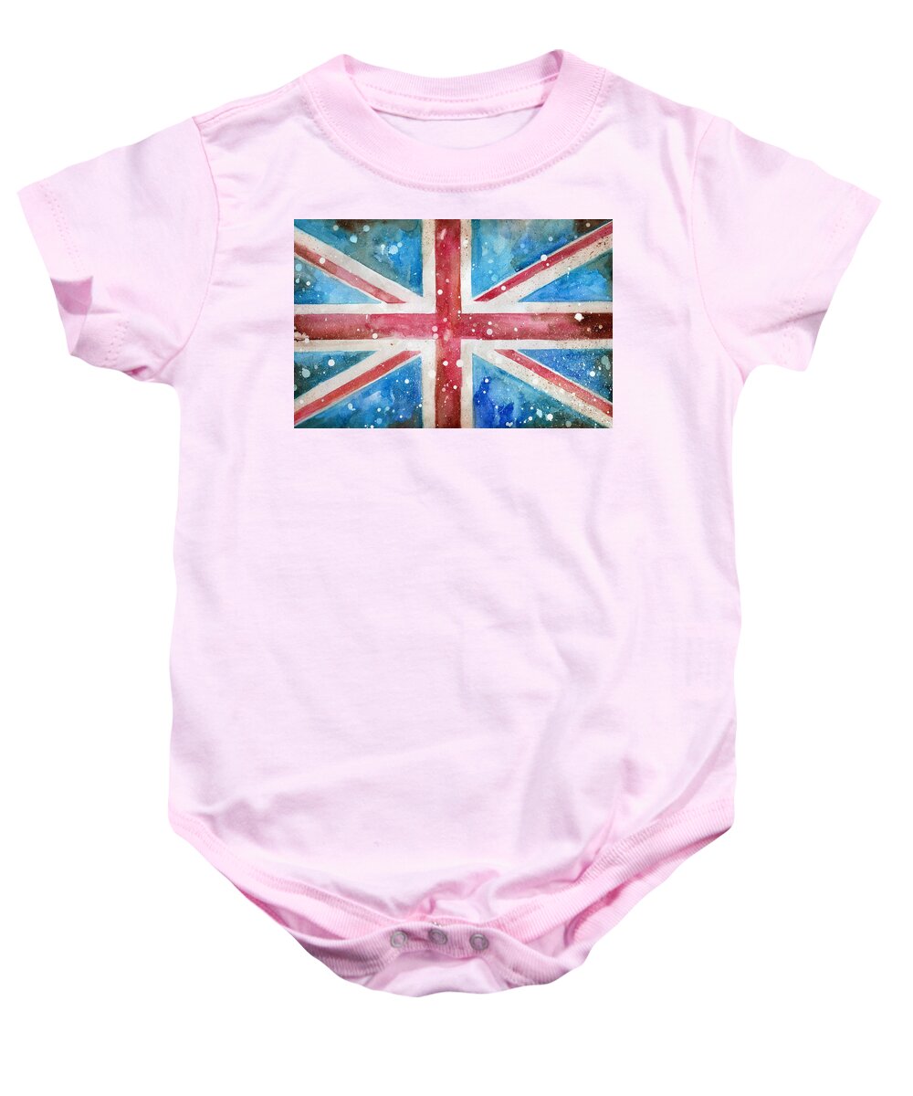 Watercolor Baby Onesie featuring the painting Union Jack by Sean Parnell