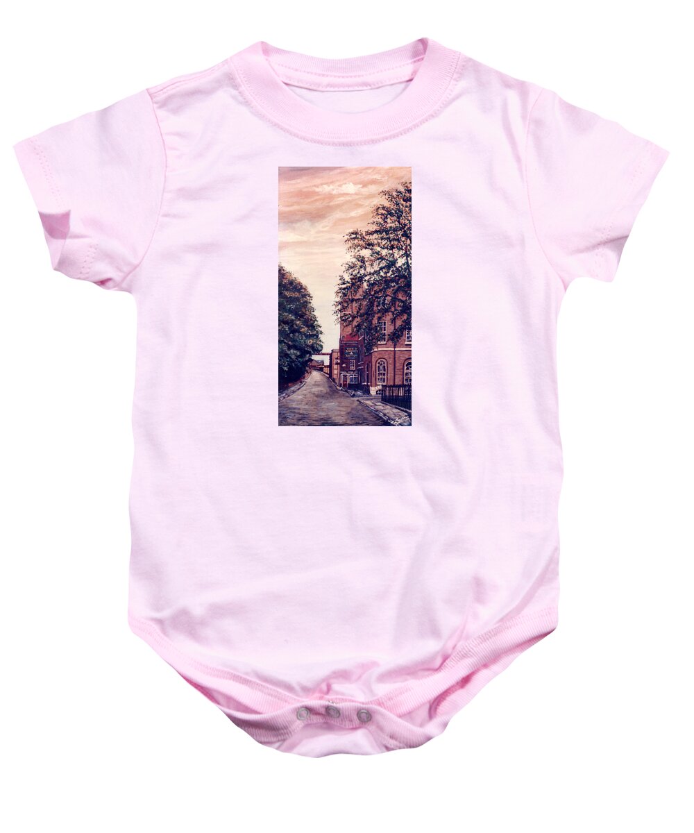 Wapping Baby Onesie featuring the painting Wapping High Street Looking East and The Town of Ramsgate London by Mackenzie Moulton