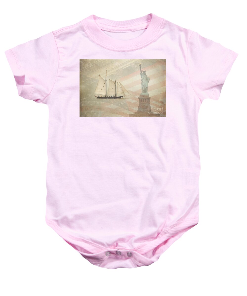 Ny Baby Onesie featuring the photograph Welcome to NYC by Hannes Cmarits