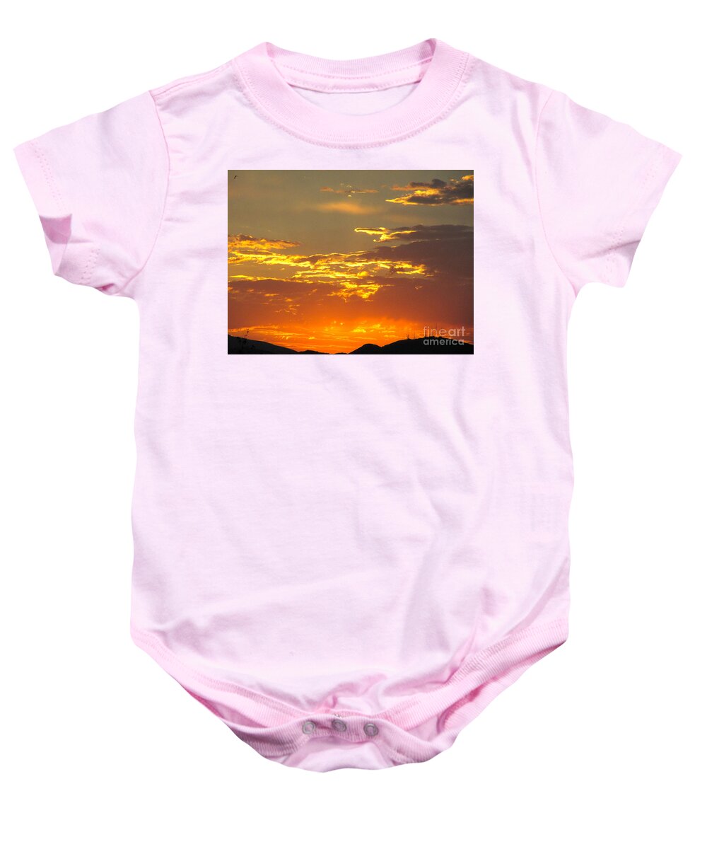 Beautiful Sunset Baby Onesie featuring the photograph With Love from Sparks NV by Phyllis Kaltenbach