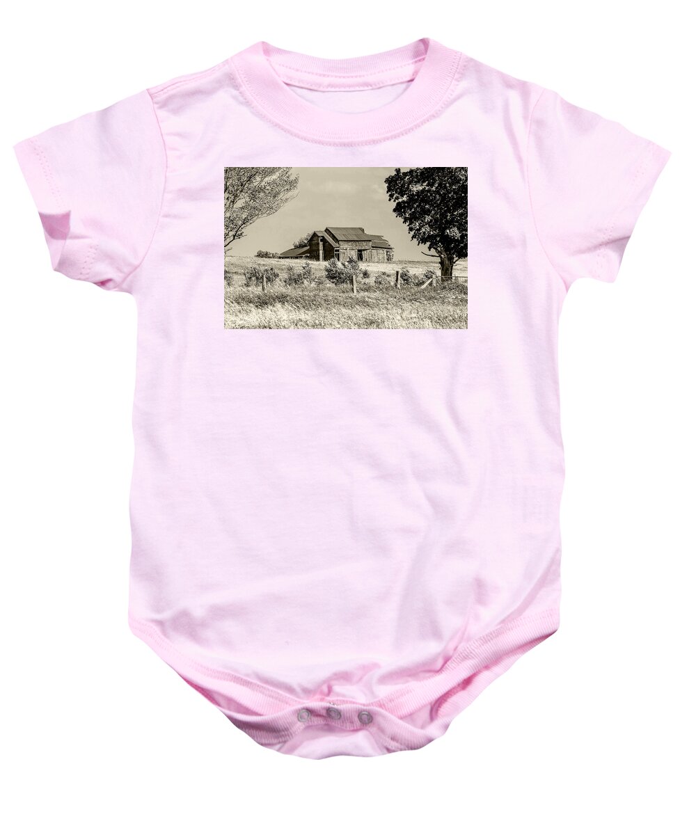 Farm Baby Onesie featuring the photograph Yester Farm by Rick Bartrand