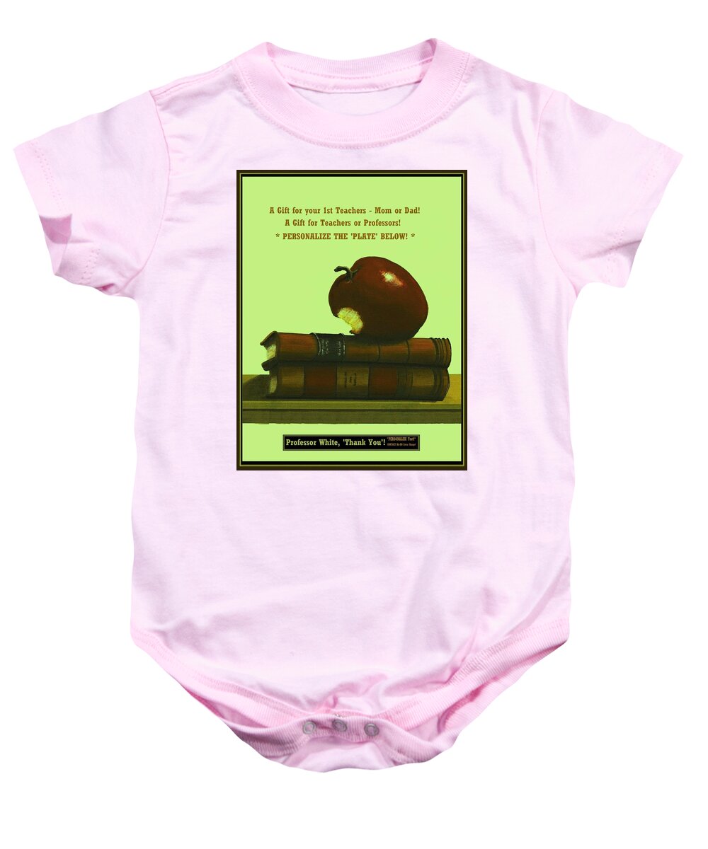 Fineartamerica.com Baby Onesie featuring the painting You Add Personalized Text on Plate # 6 3 by Diane Strain