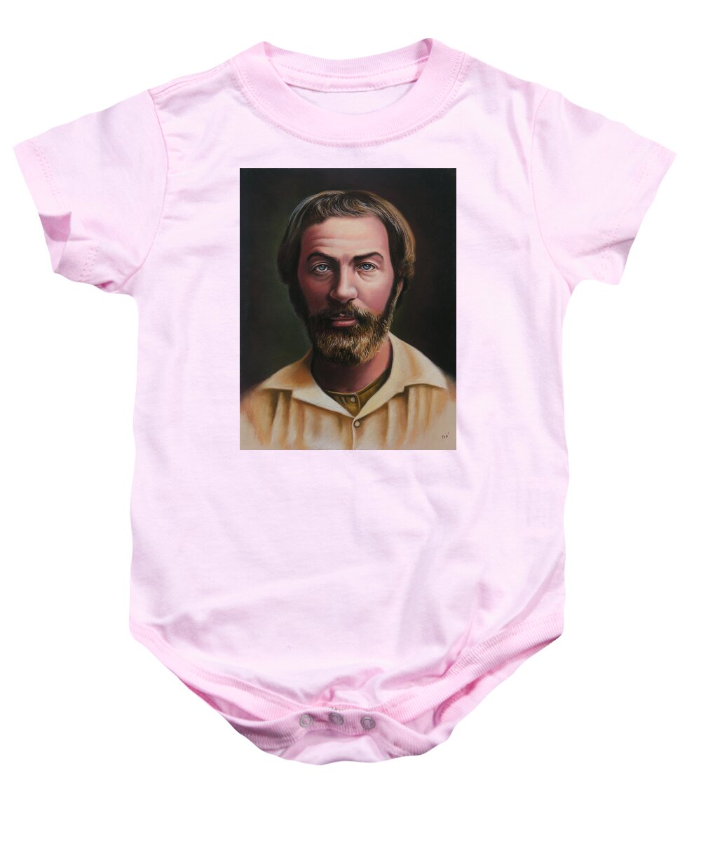 Walt Whitman Baby Onesie featuring the pastel Young Walt Whitman by Miguel Tio