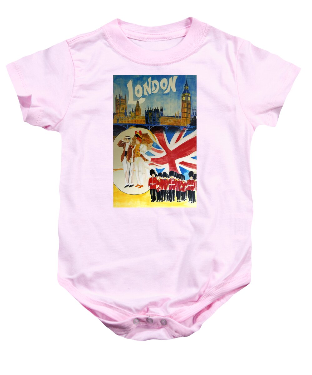 London Baby Onesie featuring the digital art London #1 by Georgia Clare