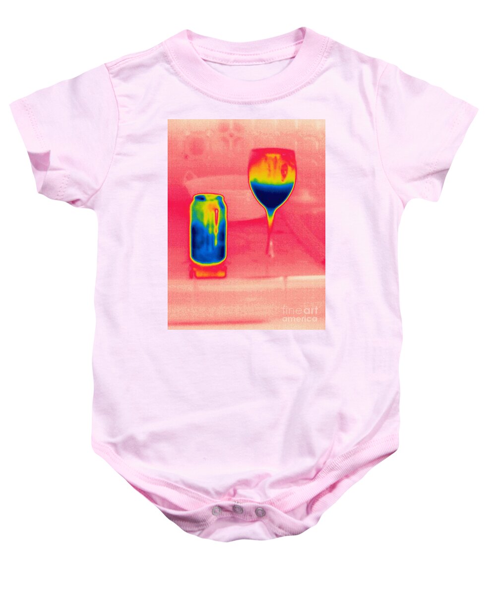 Thermogram Baby Onesie featuring the photograph A Thermogram Of Cool Wine And Cool Soda by Ted Kinsman