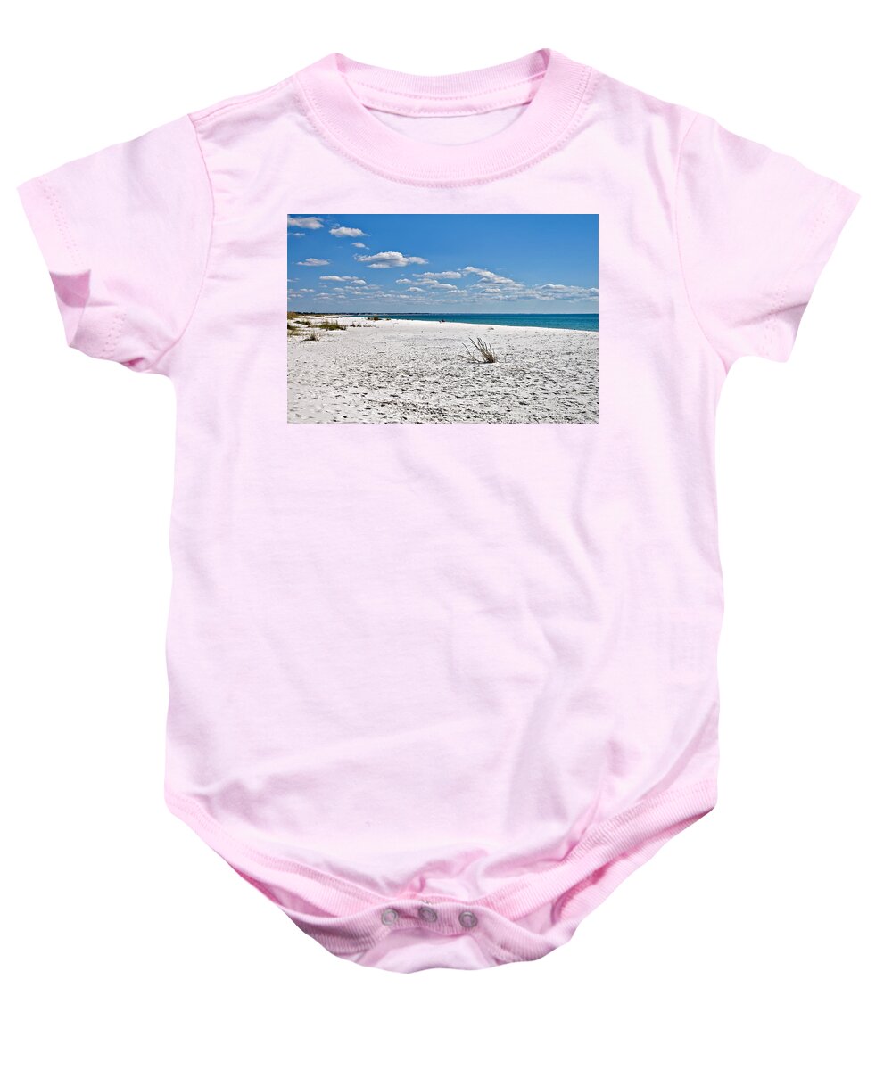 Beach Baby Onesie featuring the photograph Beach Landscape by Susan Leggett