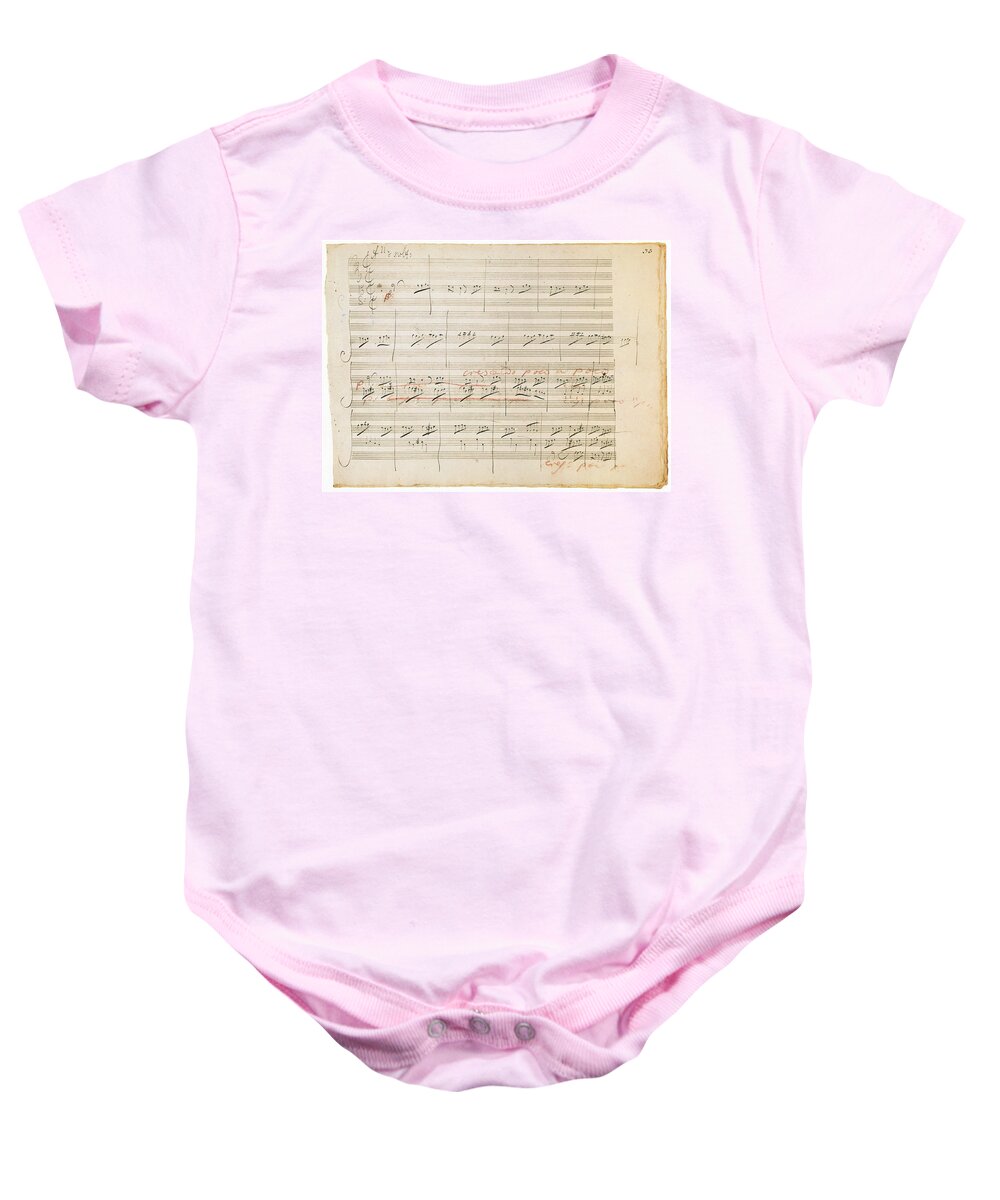 1806 Baby Onesie featuring the photograph Beethoven Manuscript, 1806 by Granger