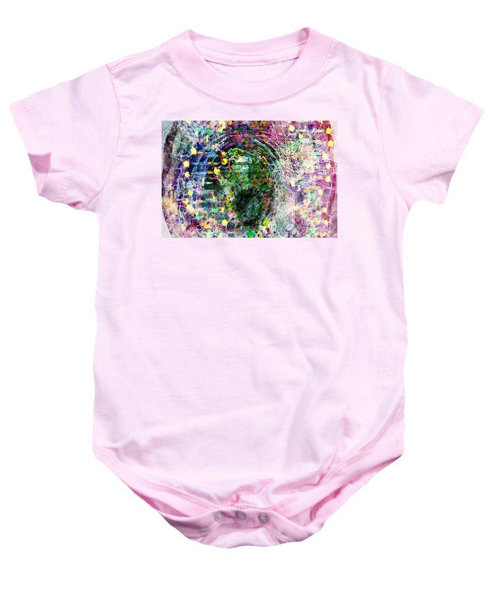 Abstract Baby Onesie featuring the digital art Cell Dreaming 3 by Russell Kightley