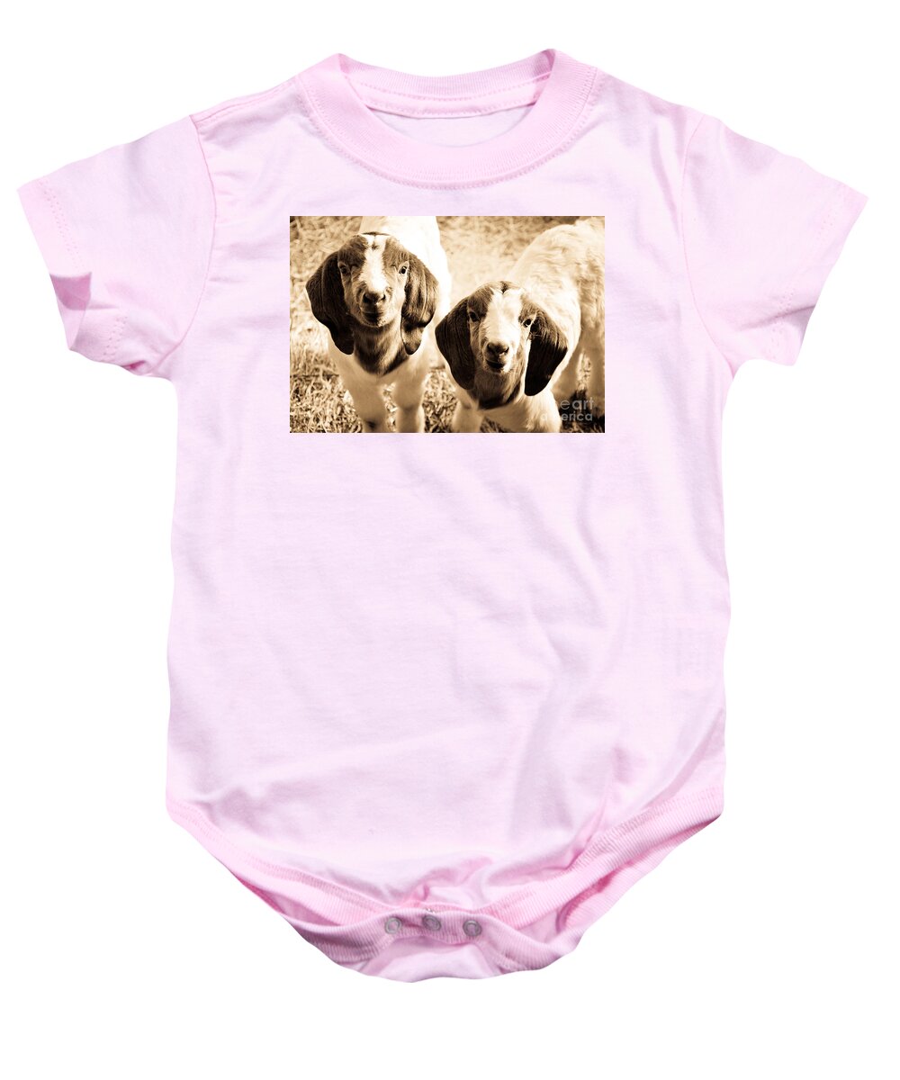 Animals Baby Onesie featuring the photograph Cute Kids by Cheryl Baxter