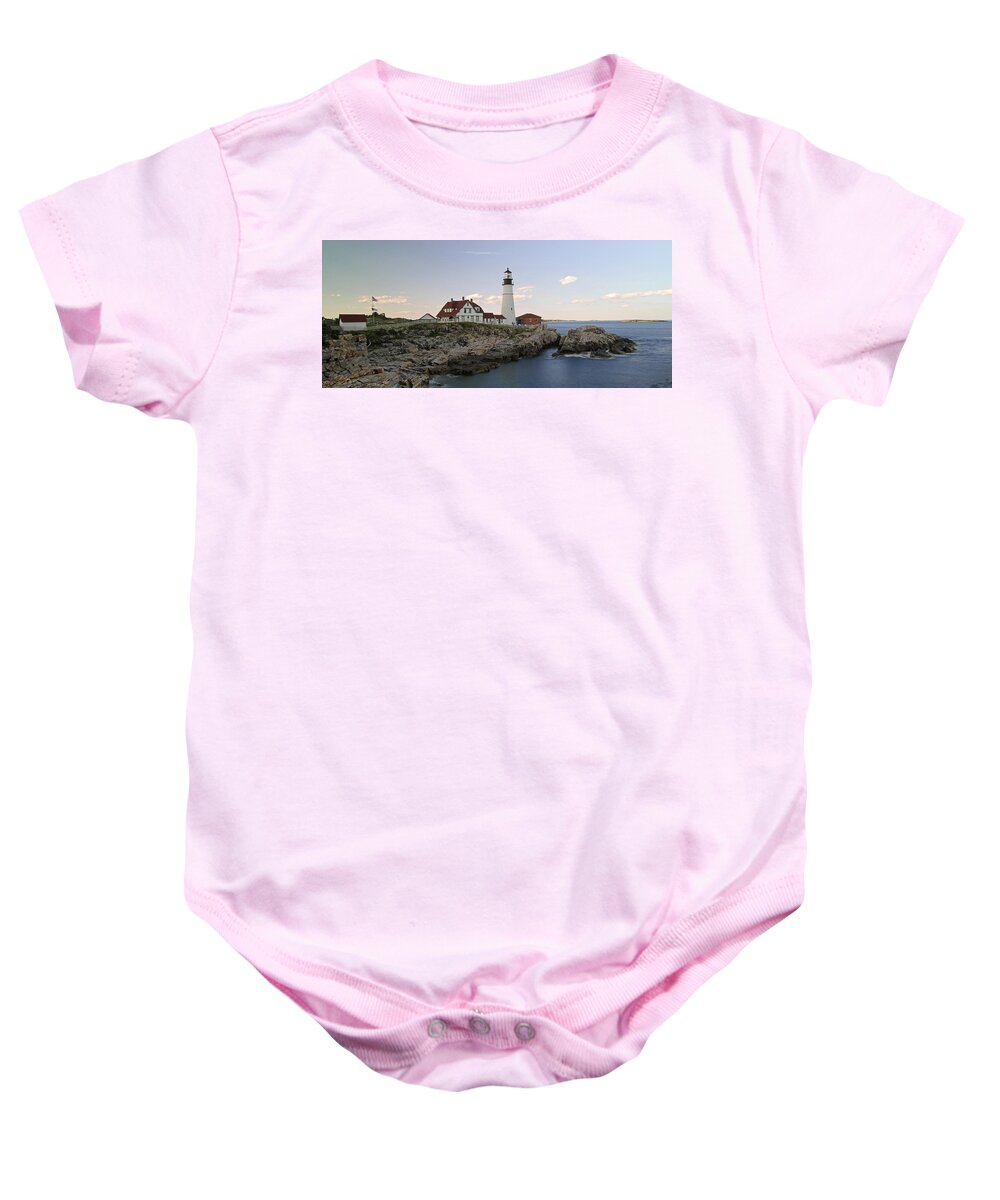 Portland Head Light Baby Onesie featuring the photograph Historic Portland Head Light by Juergen Roth