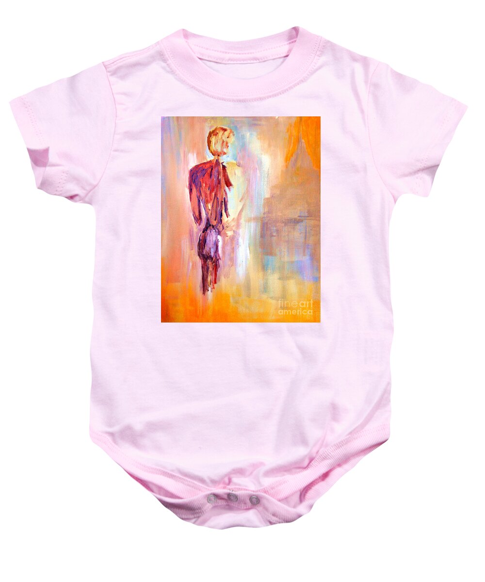 Nude Baby Onesie featuring the painting Male Nude 2 by Julie Lueders 