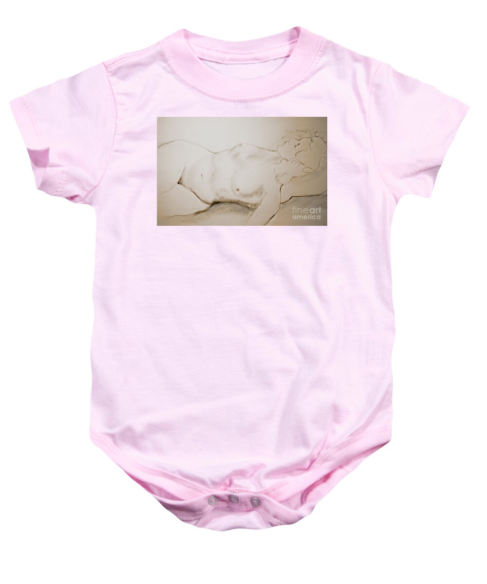 Woman Baby Onesie featuring the drawing Sleep by Rory Siegel