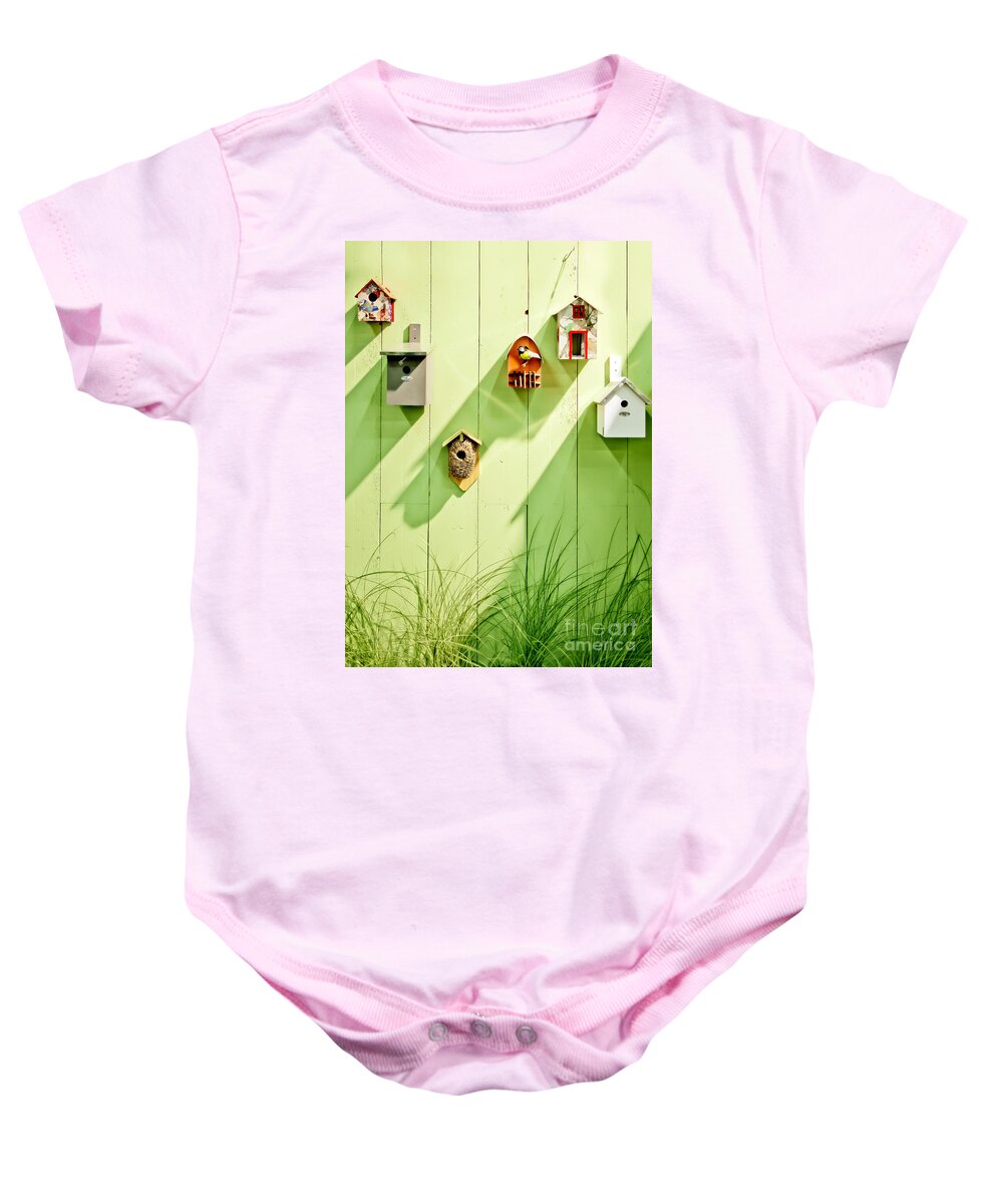 Spring Baby Onesie featuring the photograph Spring Wooden Wall by Ariadna De Raadt