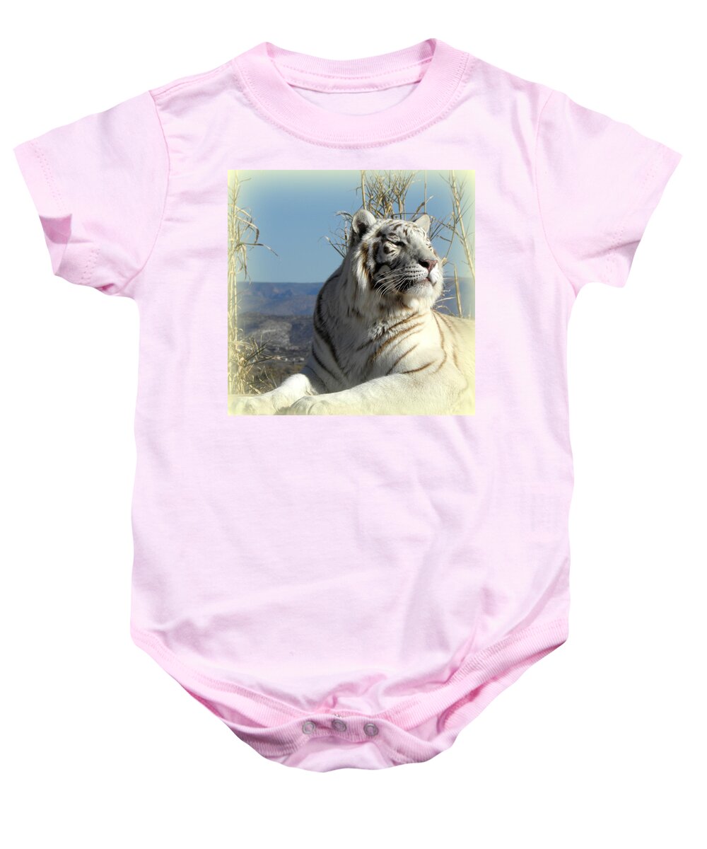 White Baby Onesie featuring the photograph Taking A Sniff by Kim Galluzzo