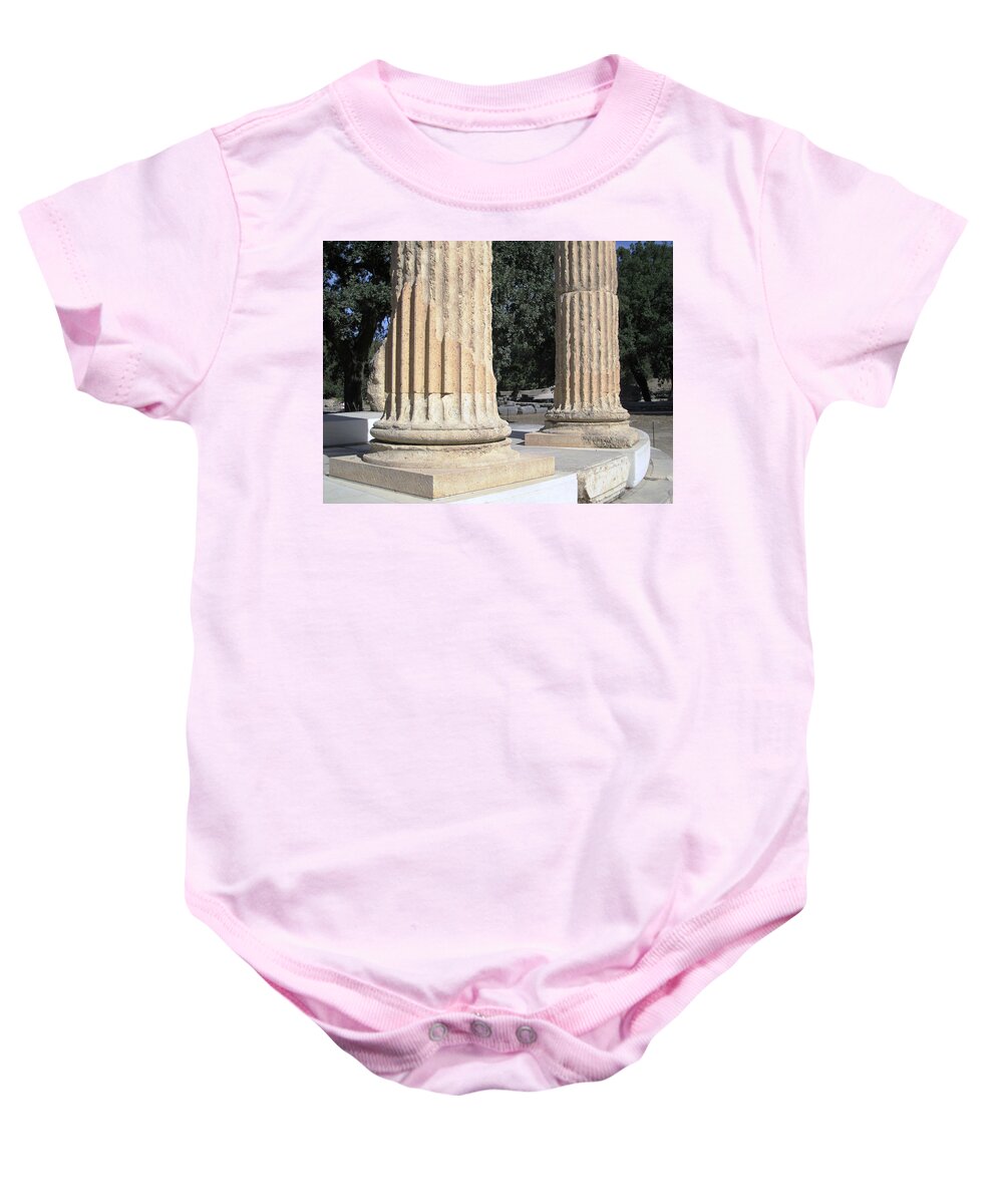 Olympia Baby Onesie featuring the photograph Twin Columns Olympia Greece by John Shiron
