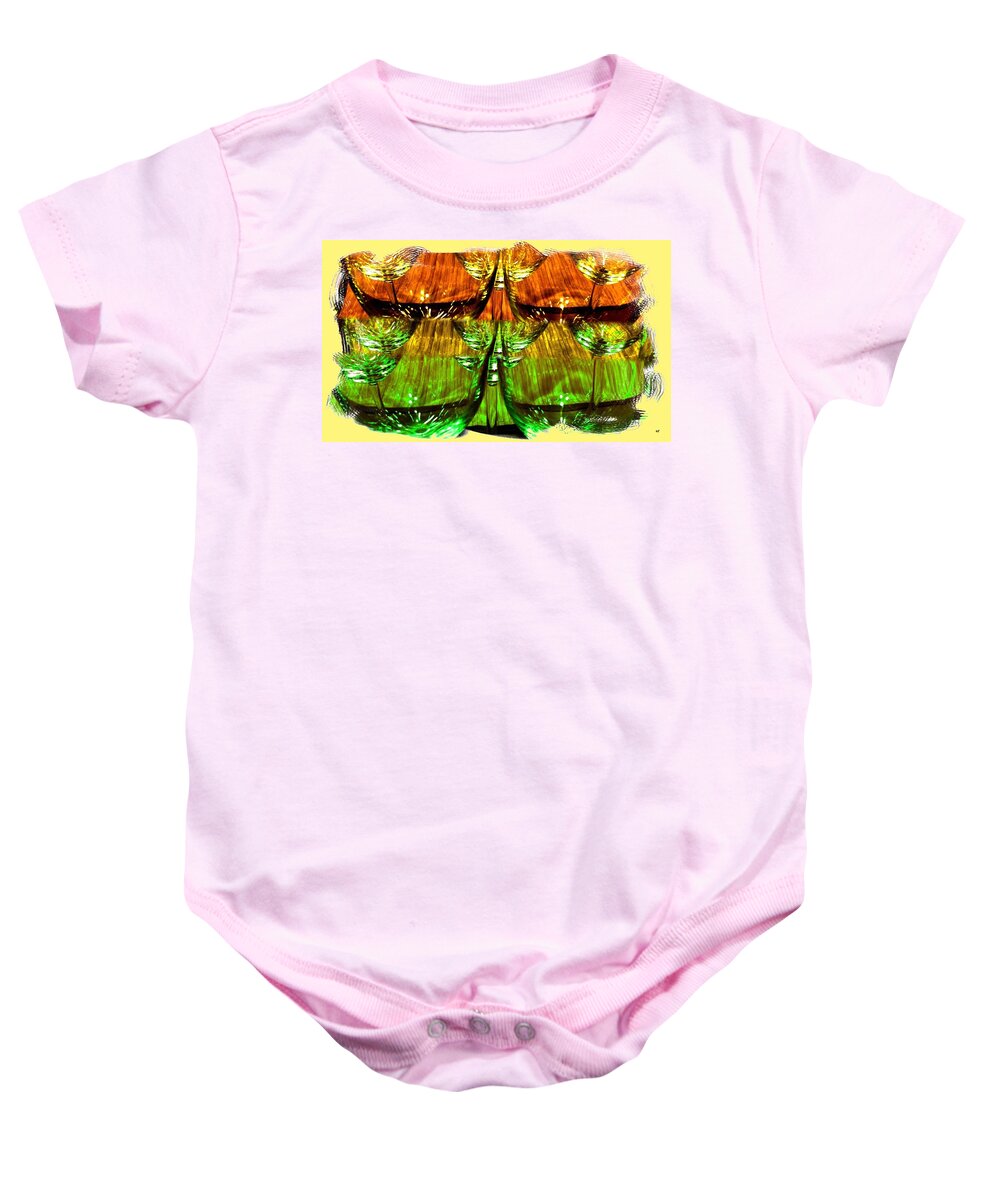 Wine Glasses Baby Onesie featuring the digital art Wine And Dine 2 by Will Borden