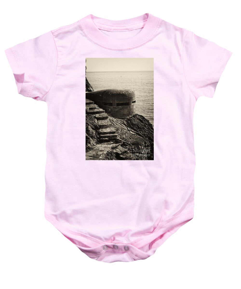 Wwii Baby Onesie featuring the photograph WWII Pill Box by Leslie Leda