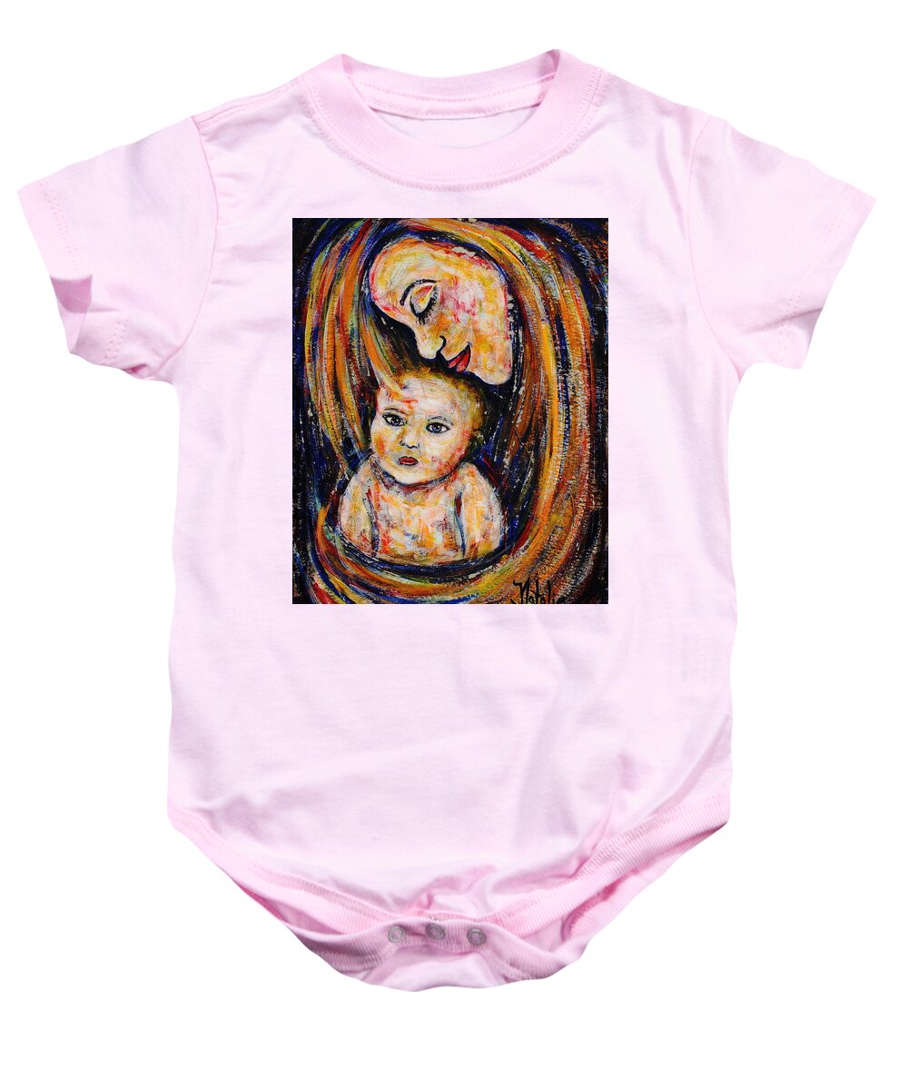 Expressionism Baby Onesie featuring the painting Mother's Love by Natalie Holland