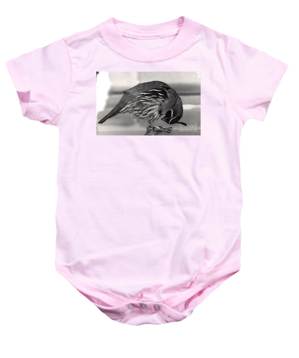 Nature Baby Onesie featuring the photograph 09_Peeps most unusual position by Christopher Plummer