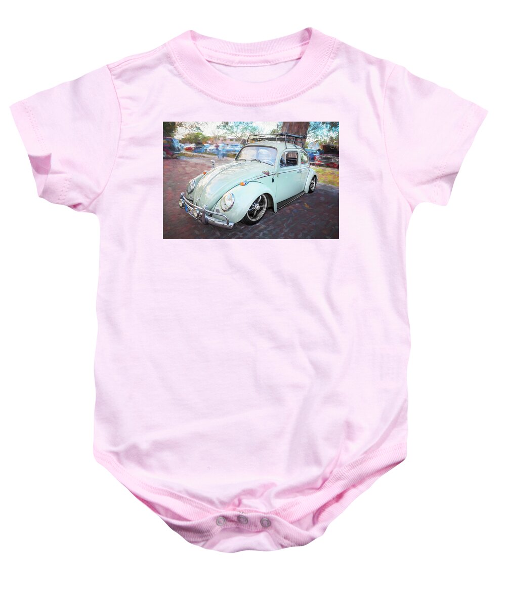 1960's Beetle Baby Onesie featuring the photograph 1963 Volkswagen Beetle VW Bug by Rich Franco