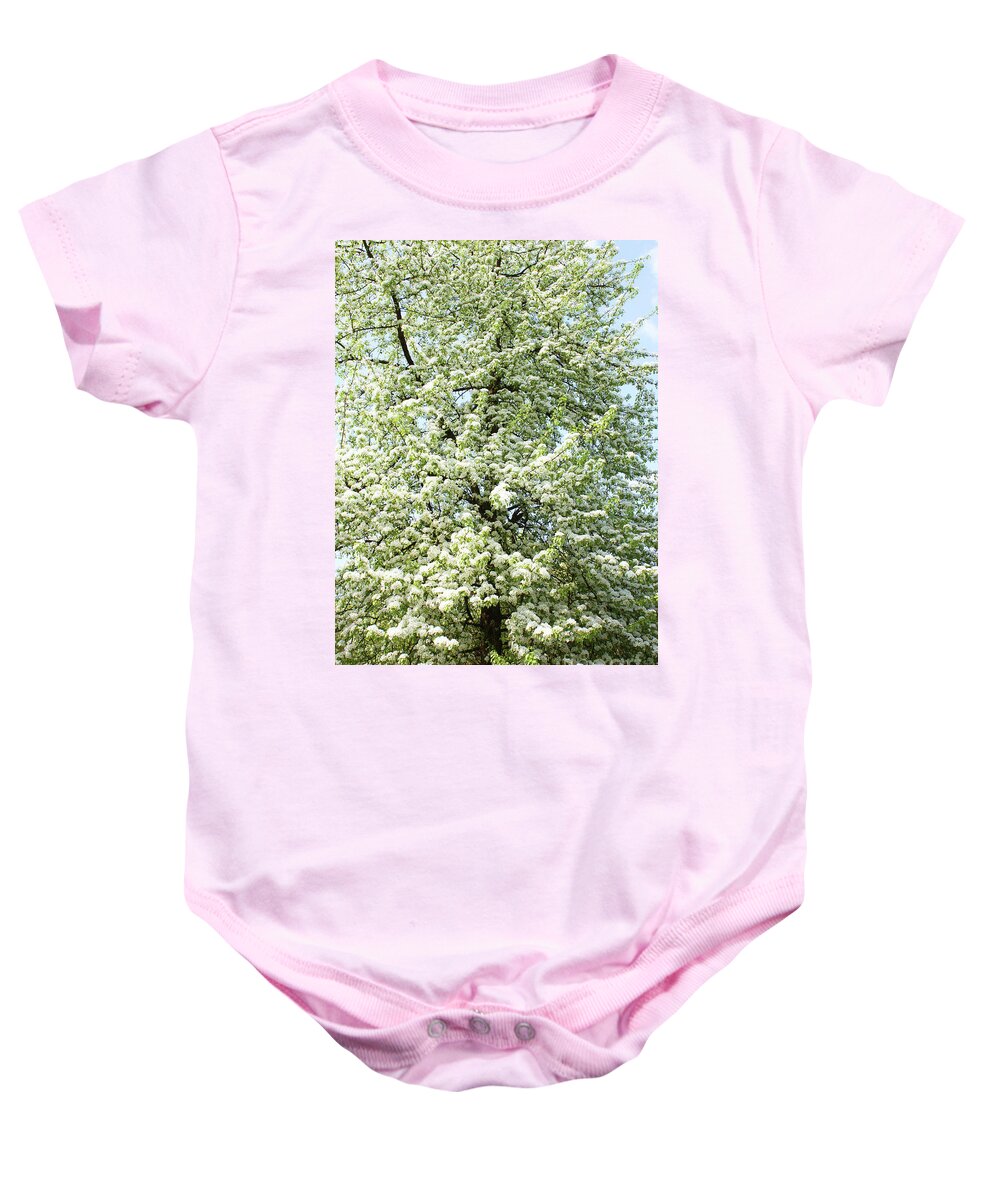 Spring Baby Onesie featuring the photograph Cherry tree in blossom #3 by Irina Afonskaya