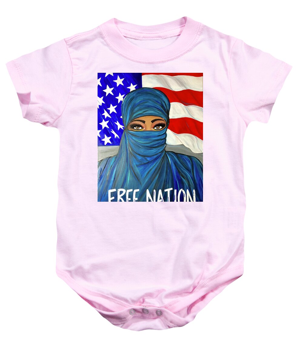 Painting Baby Onesie featuring the painting Free Nation 1 #2 by Art By Naturallic