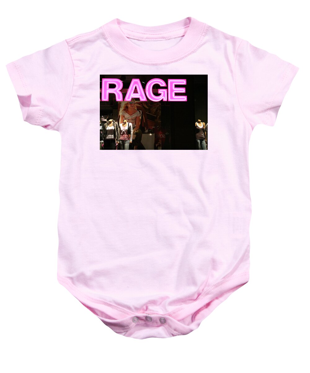 Mall Baby Onesie featuring the photograph Mall Rage by Kreddible Trout