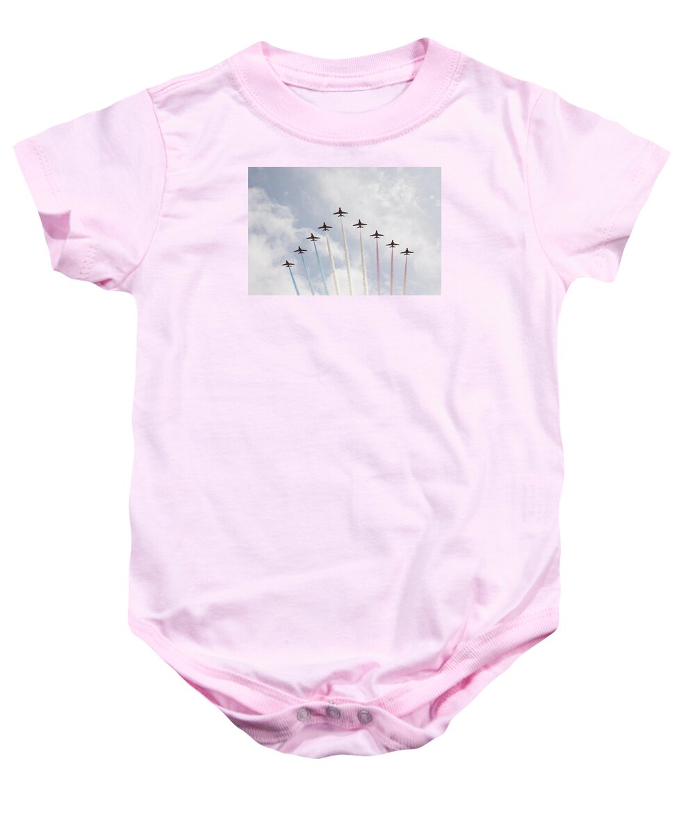 Red Baby Onesie featuring the photograph Red arrows #6 by Christopher Rowlands