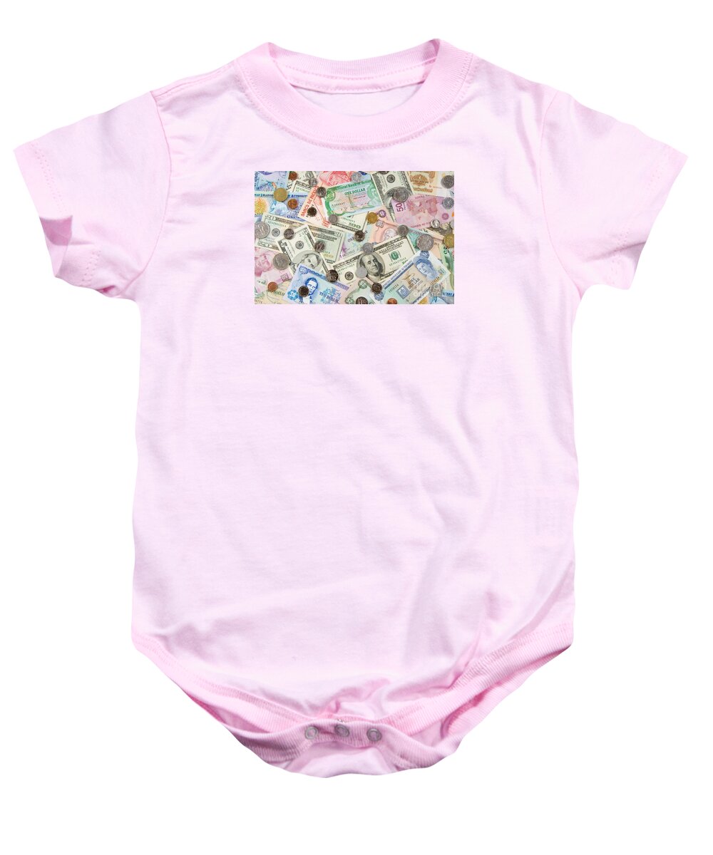 Money Baby Onesie featuring the photograph Travel Money - World Economy #1 by Anthony Totah