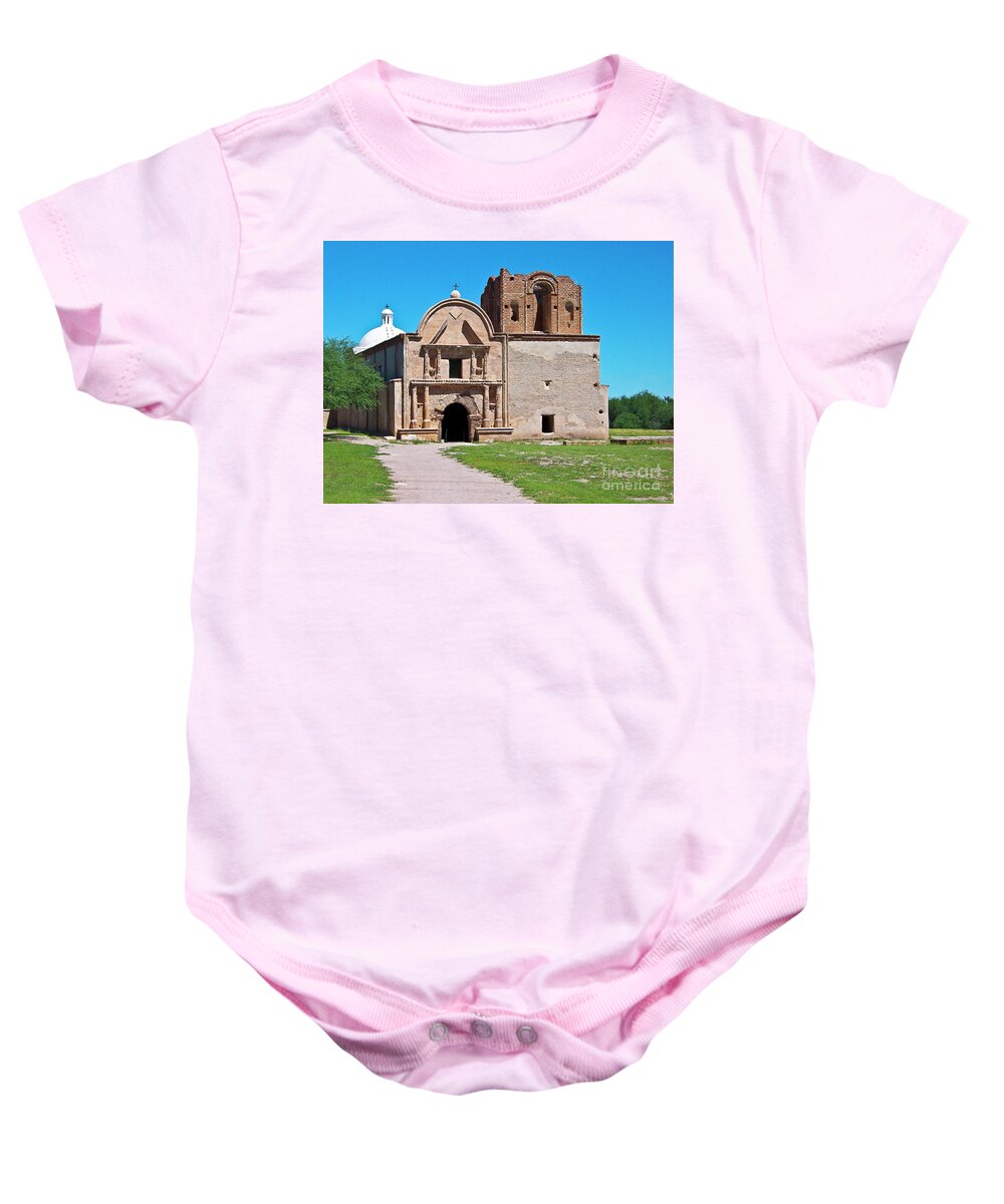 Places Baby Onesie featuring the photograph Tumacacori #2 by Kathy McClure