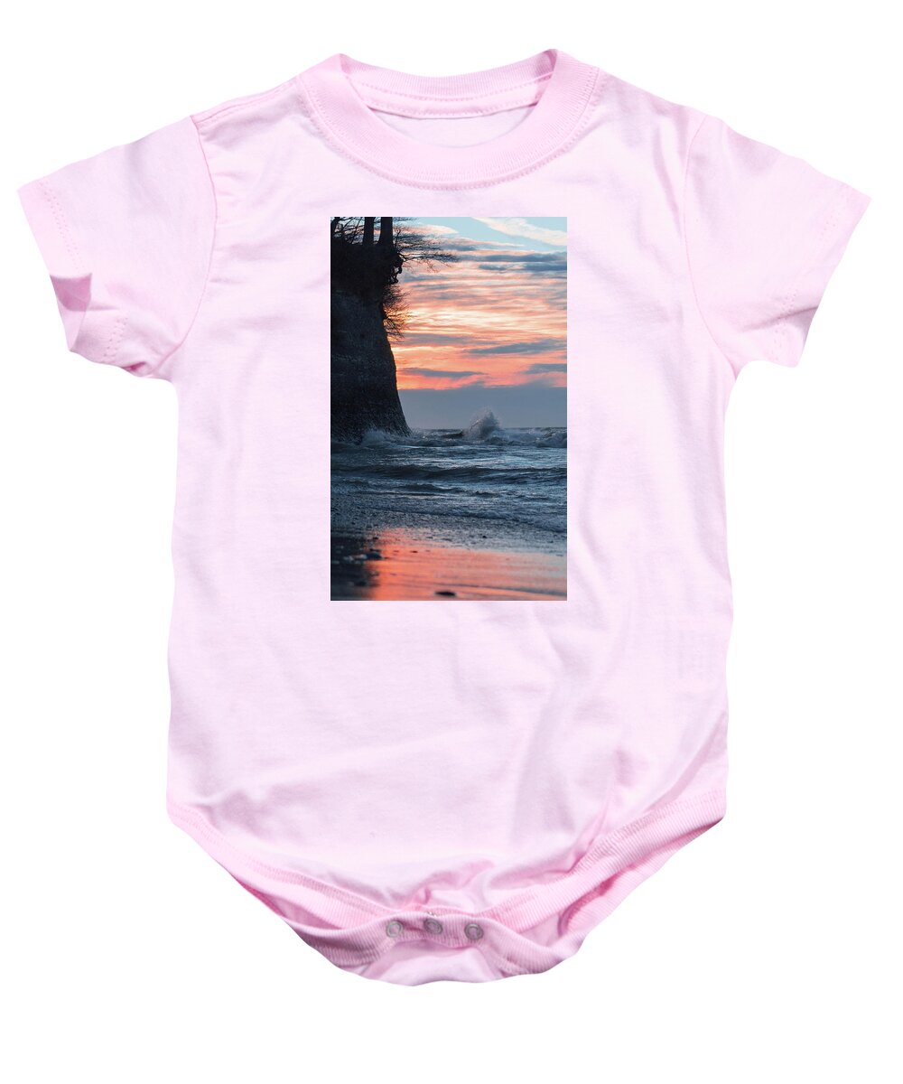 Lake Erie Baby Onesie featuring the photograph Lake Erie Waves #17 by Dave Niedbala