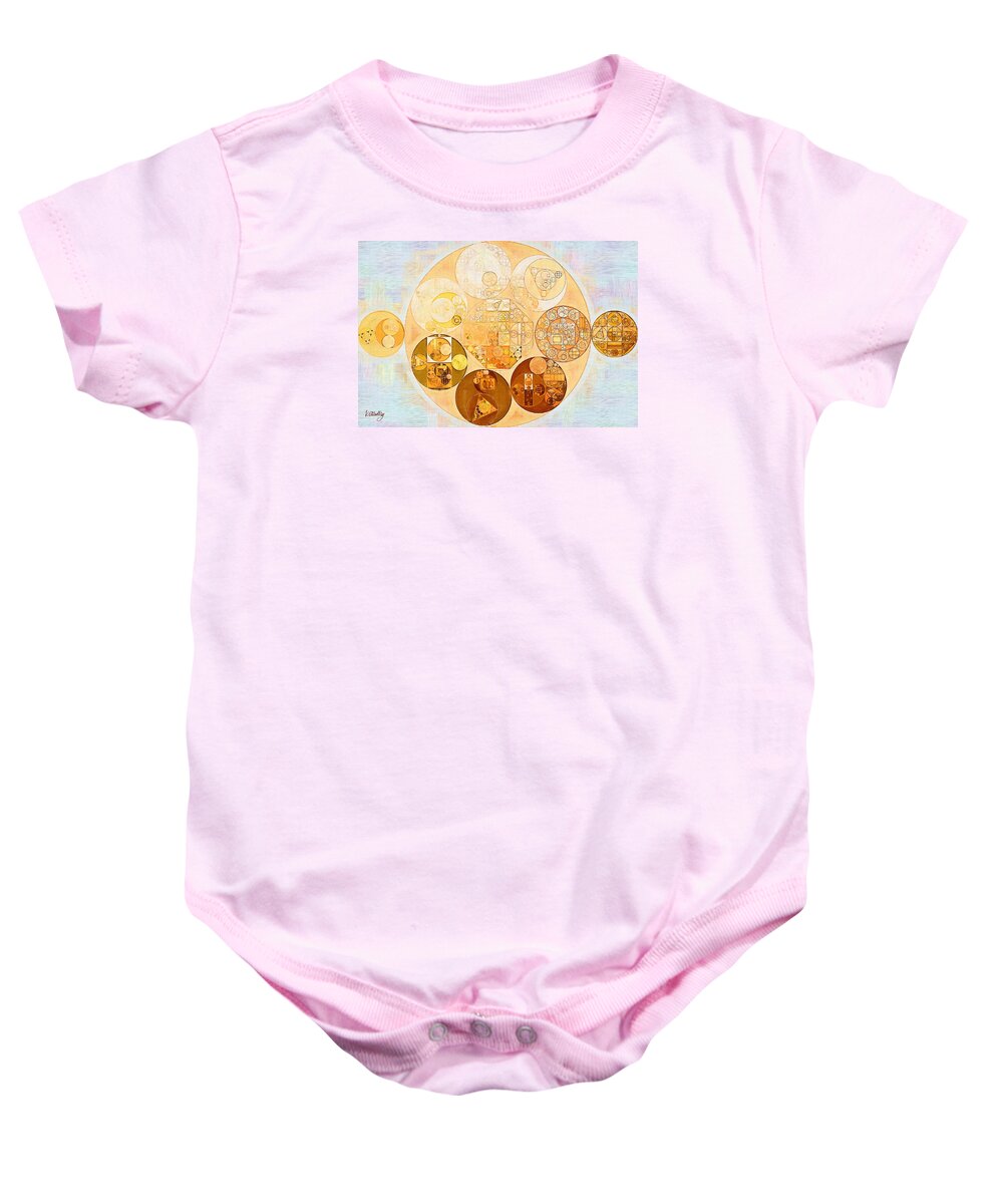 Ring Baby Onesie featuring the digital art Abstract painting - Rich gold #2 by Vitaliy Gladkiy