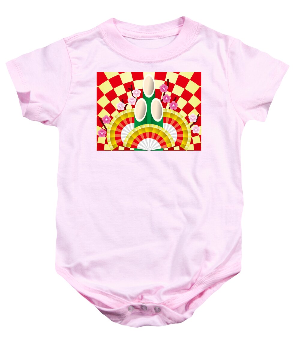  Baby Onesie featuring the digital art Japanese Newyear Decoration #2 by Moto-hal