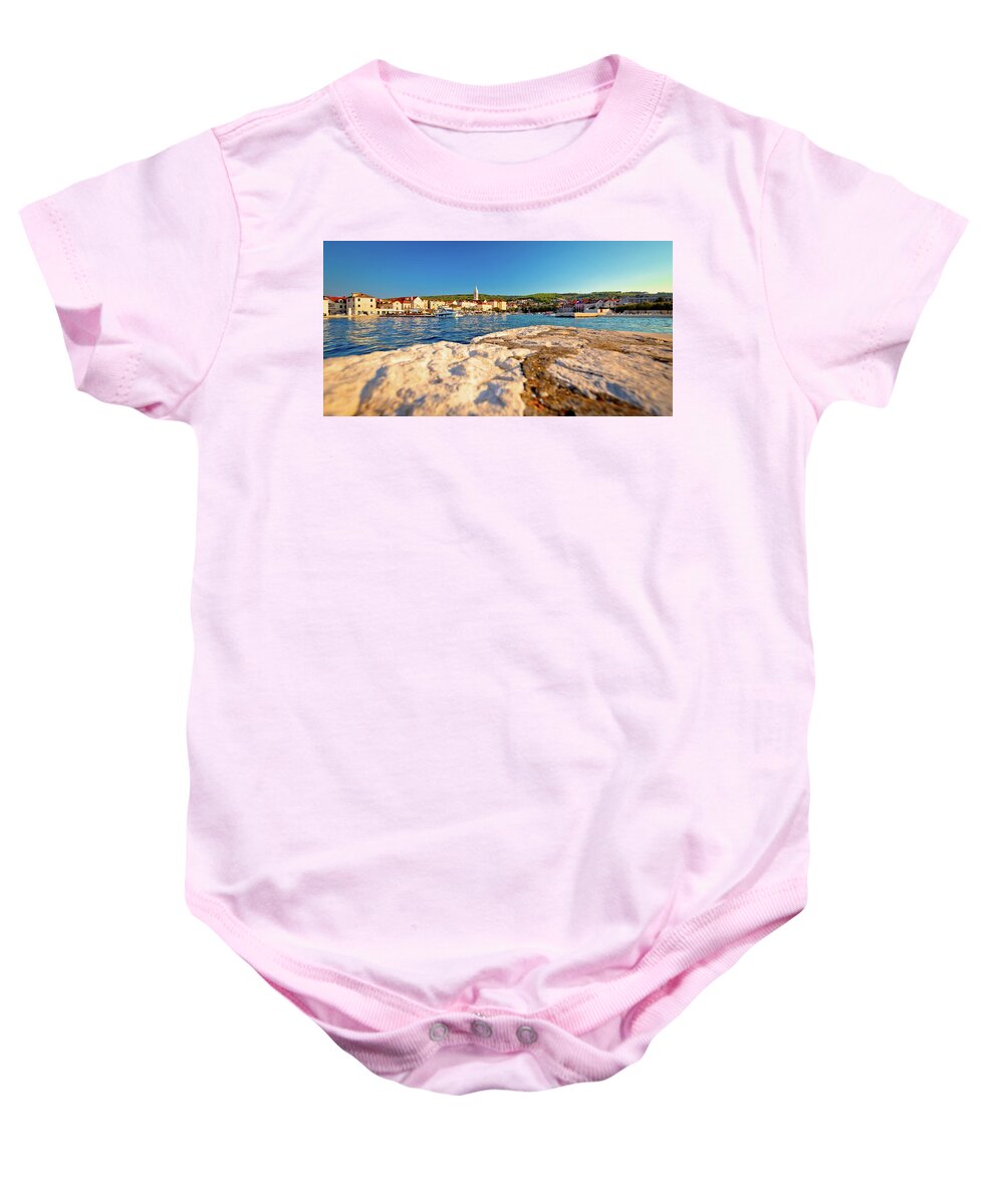 Brac Baby Onesie featuring the photograph Supetar waterfront view from sea #2 by Brch Photography