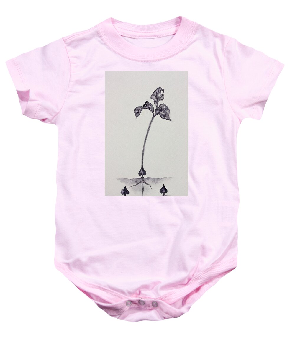 Three Of Spades Baby Onesie featuring the painting 3 of Spades by Srishti Wilhelm
