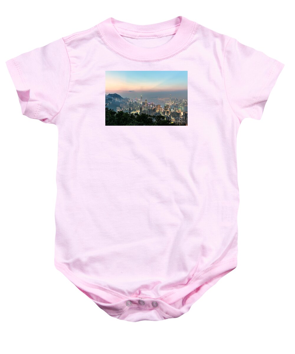 China Baby Onesie featuring the photograph Hong Kong skyline #34 by Didier Marti