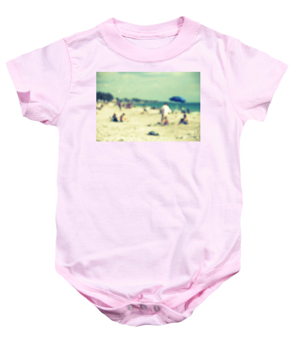 Beach Baby Onesie featuring the photograph a day at the beach I by Hannes Cmarits