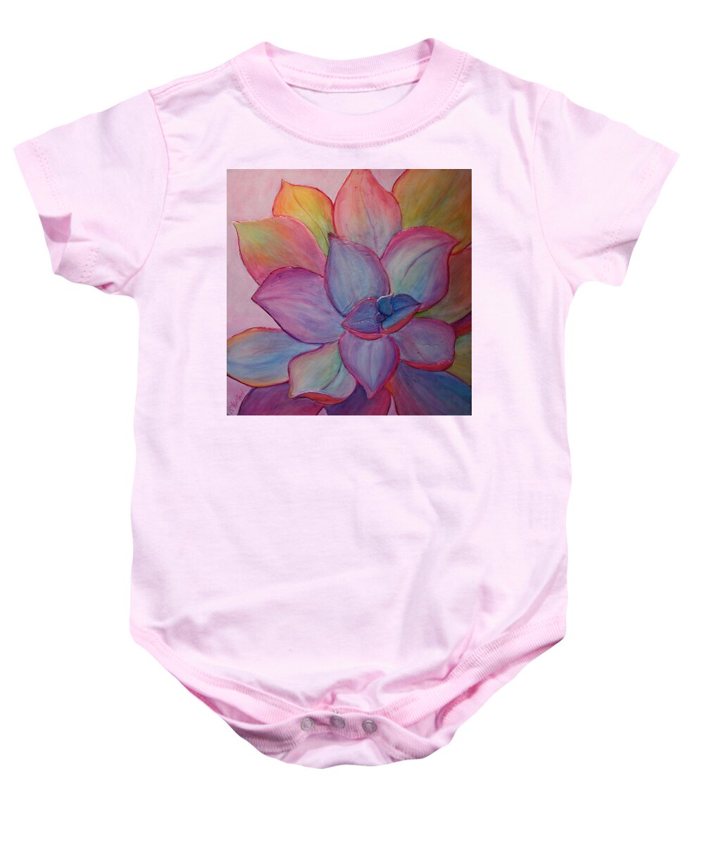 Succulent Baby Onesie featuring the painting A Reason For Being by Sandi Whetzel