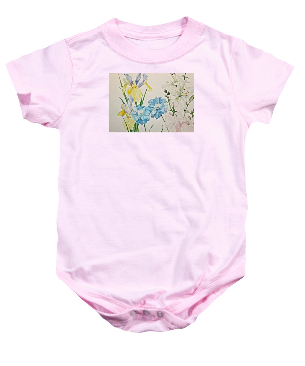 Water Color Painting Baby Onesie featuring the painting A Variety-Posthumously presented paintings of Sachi Spohn by Cliff Spohn