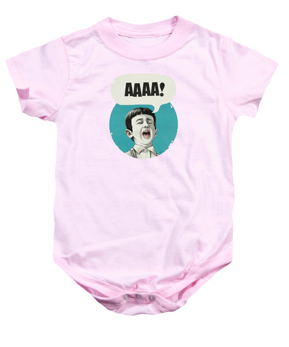 Boy Baby Onesie featuring the painting AAAA Blue by Lukas Brezak