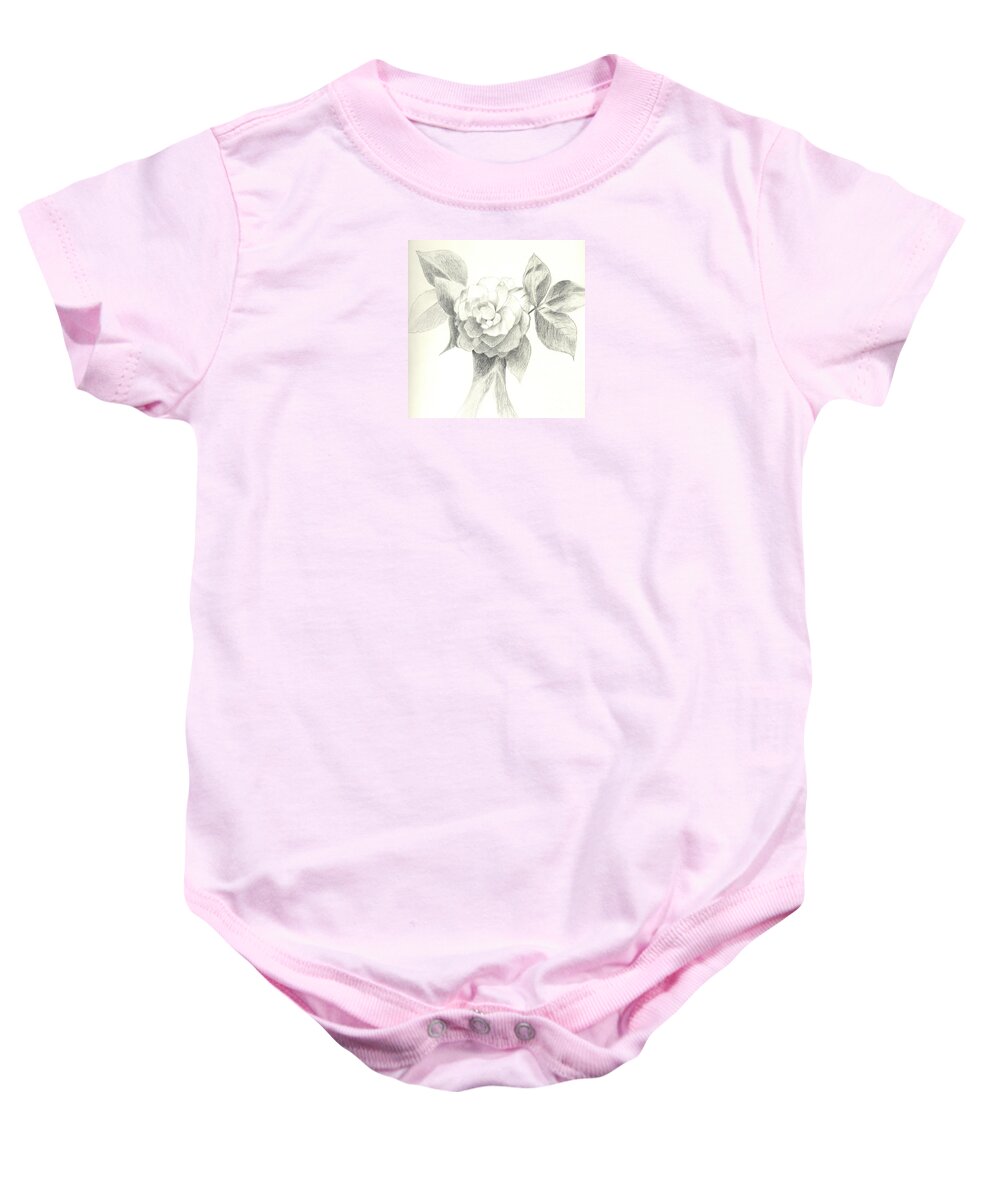 Rose Baby Onesie featuring the drawing Abracadabra by Helena Tiainen