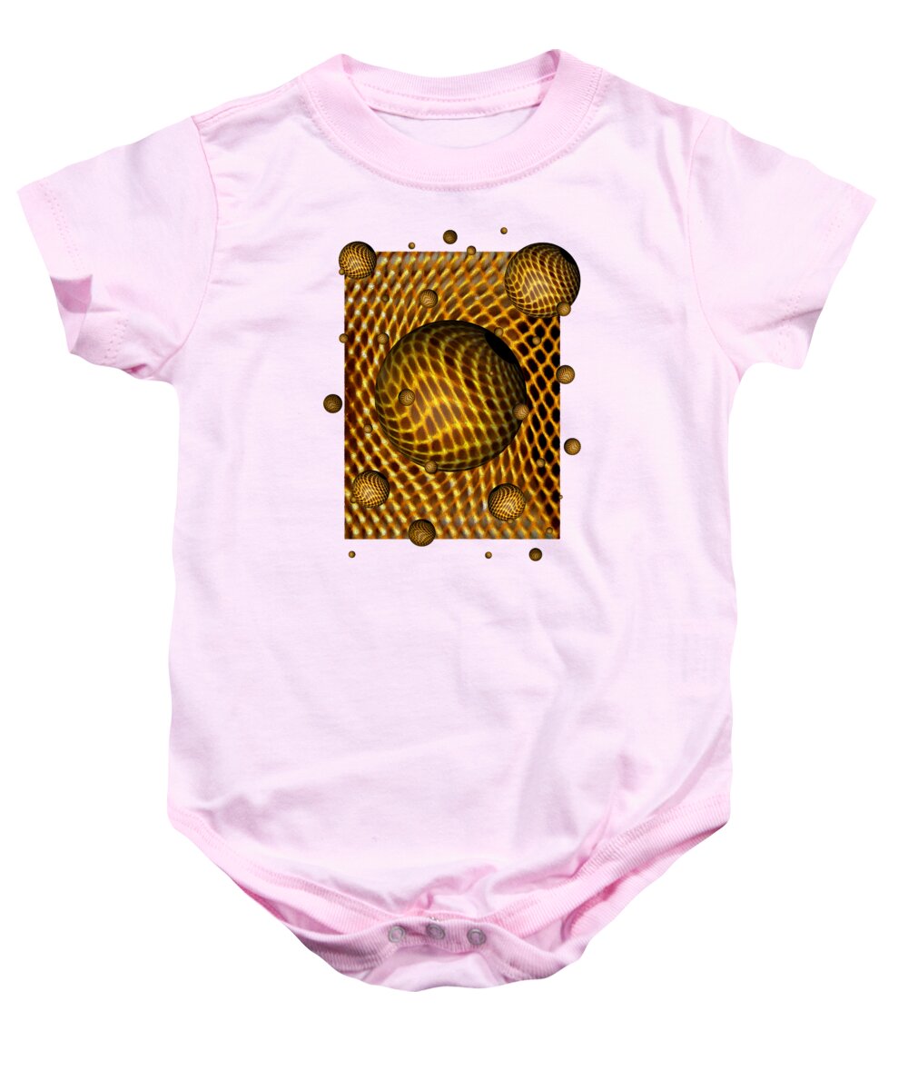 Glenn Mccarthy Baby Onesie featuring the digital art Abstract - Life Grid by Glenn McCarthy Art and Photography